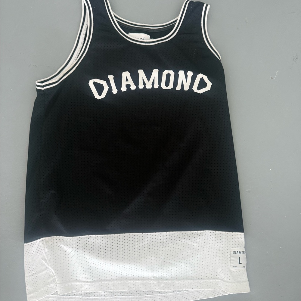 Diamond Supply Co. Black and White Mesh Jersey Top